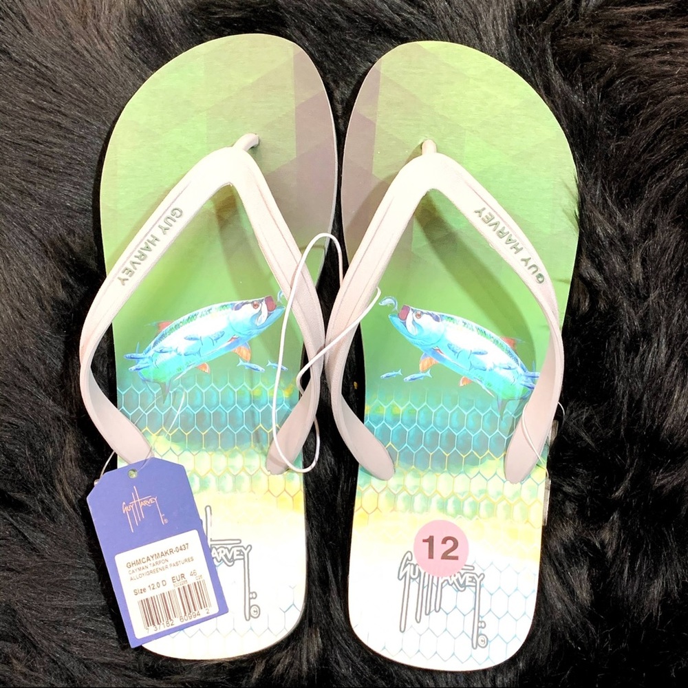 NWT Guy Harvey Cayman Tarpon Flip Flops